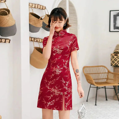 2026 New Cheongsam Short Daily Banquet Skirt New Spring and Summer Improved Chinese Style by All Mart Bristol Ltd