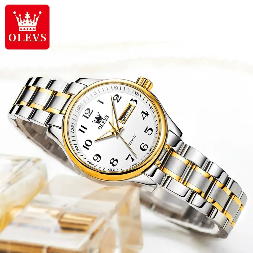 OLEVS Brand Ladies' Watch Quartz Watch Calendar Week Waterproof 5567 by All Mart Bristol Ltd
