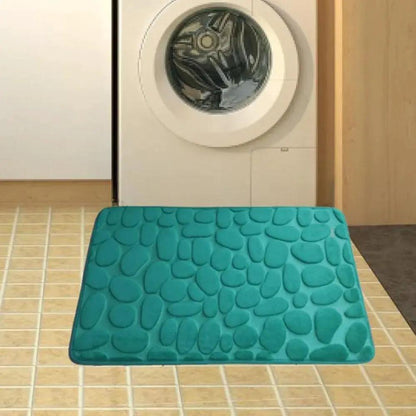 Cobblestone Embossed Bath Mat Non-Slip Carpets Water Absorption Washable Bathtub Floor Rug Shower Doormat Bathroom Decor by All Mart Bristol Ltd