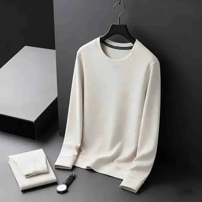 Men's Basic Crew Neck Long Sleeve Waffle Knit Sweater, Lightweight Casual Pullover for Daily Outfits by All Mart Bristol Ltd