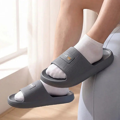 Lightweight Soft Sole Home Slippers Women Indoor Comfortable Platform Cloud Slippers Woman Non Slip Couple Bathroom Slides Shoes by All Mart Bristol Ltd