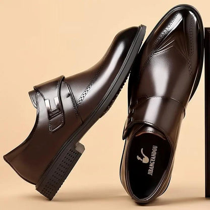Mens Leather Shoes Made From Full-Grain Cowhide With A Pipe-Shaped Toe by Dropshipman