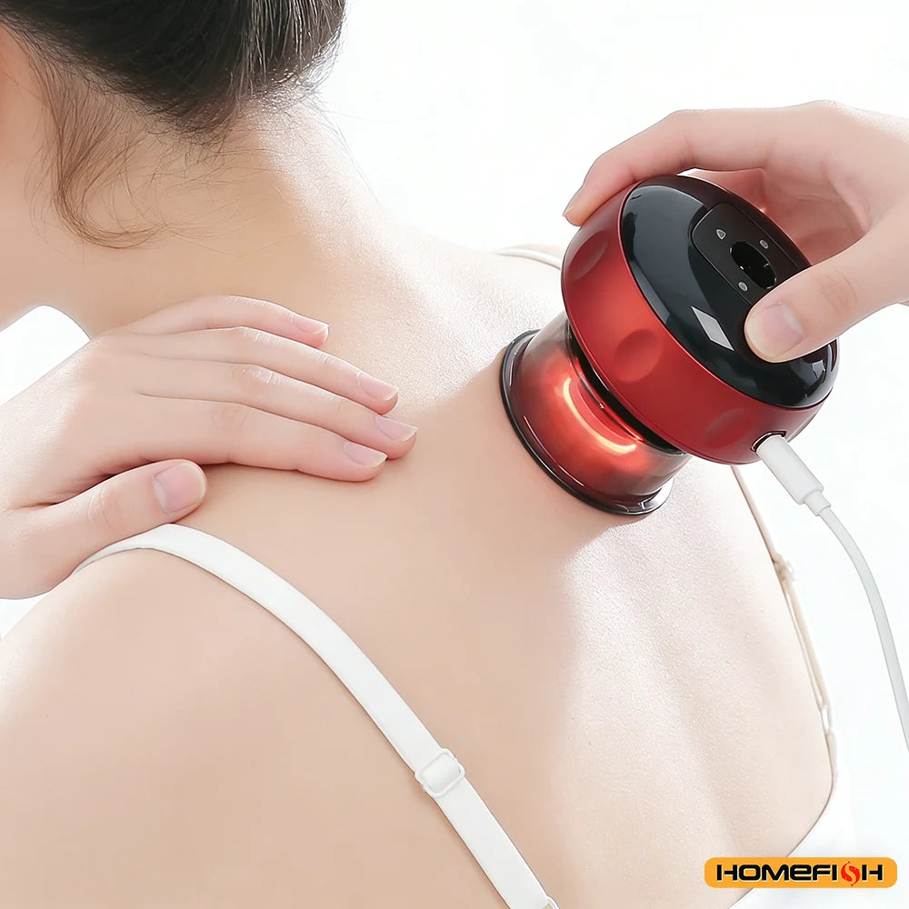 Corded 2-in-1 Heating & Gua Sha Cupping Massager, Intelligent Vacuum for Deep Fascia Release on Back & Neck by All Mart Bristol Ltd