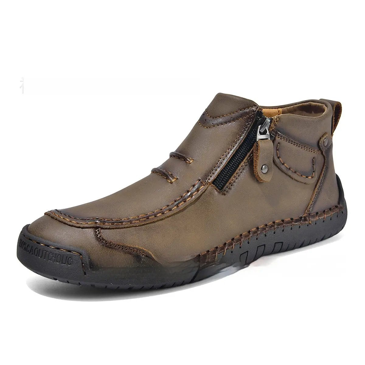 Men's Flats Ankle Boots Fashion Casual Side-zipper Boot Temperament Commuter Shoes by Dropshipman