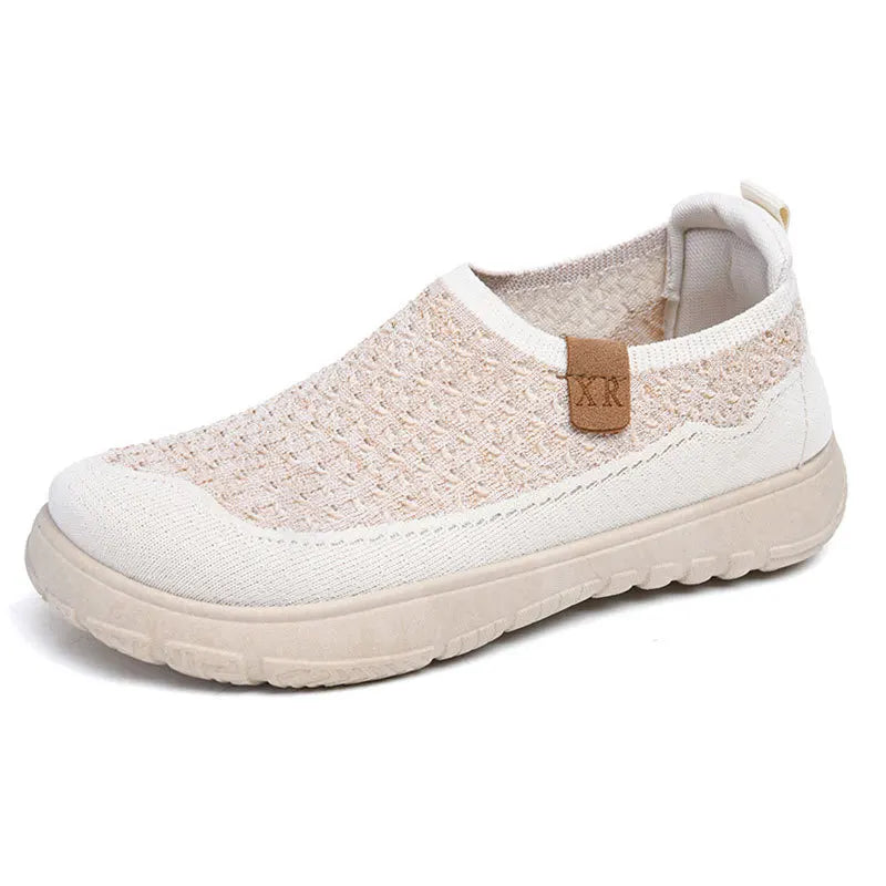 Spring and summer fly-woven breathable mesh shoes for women trendy easiest for matchthick sole loafers comfortable casual shoe by All Mart Bristol Ltd