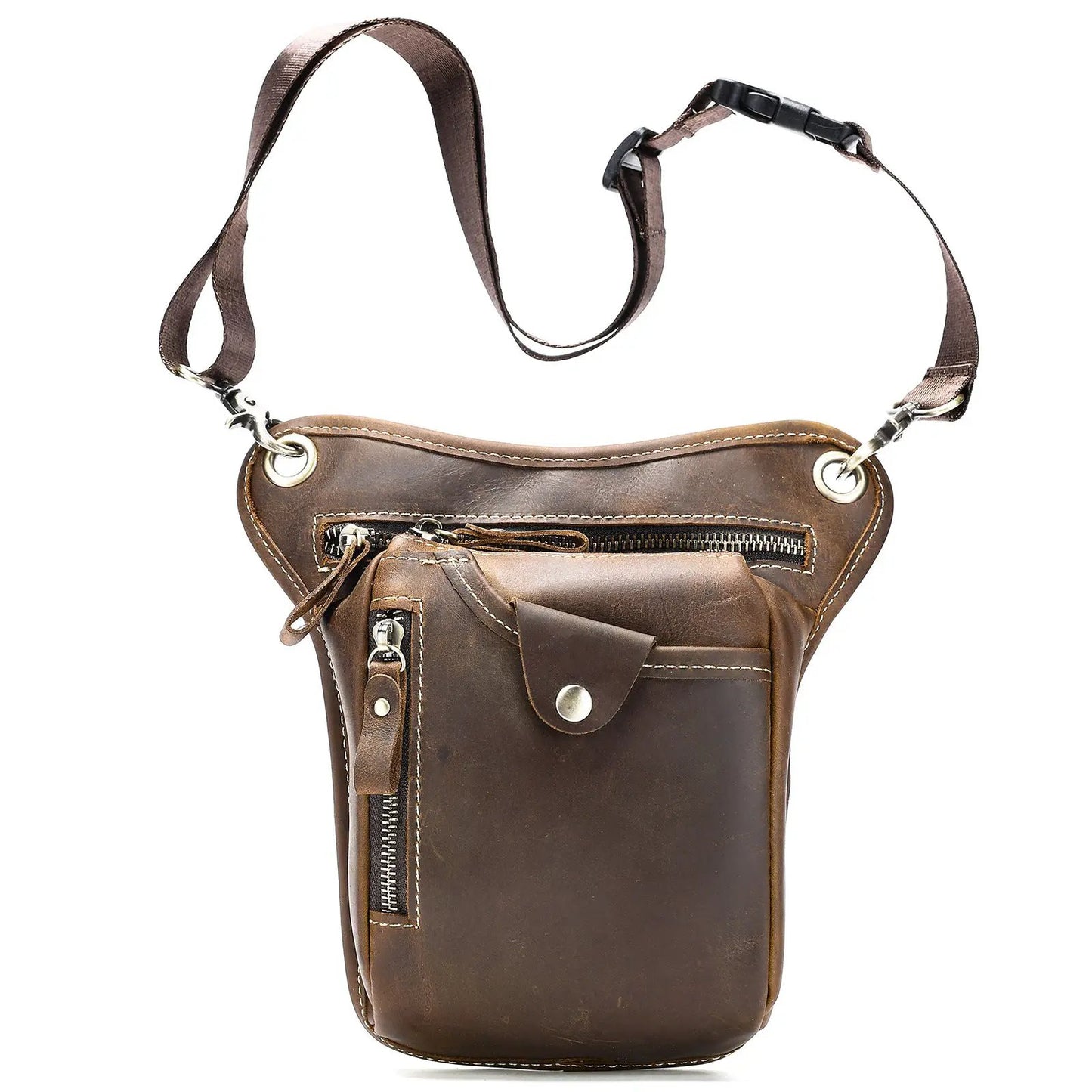 Men's Denim Leather Leg Bag Outdoor Sports by Dropshipman