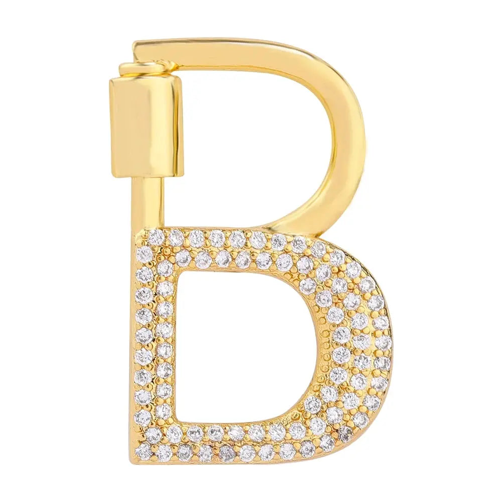 Juya 18K Gold Plated 26 Alphabet Letters Pendant Fasteners Bolt Carabiner Clasps For DIY Women Mesh Chains Name Jewelry Making by All Mart Bristol Ltd