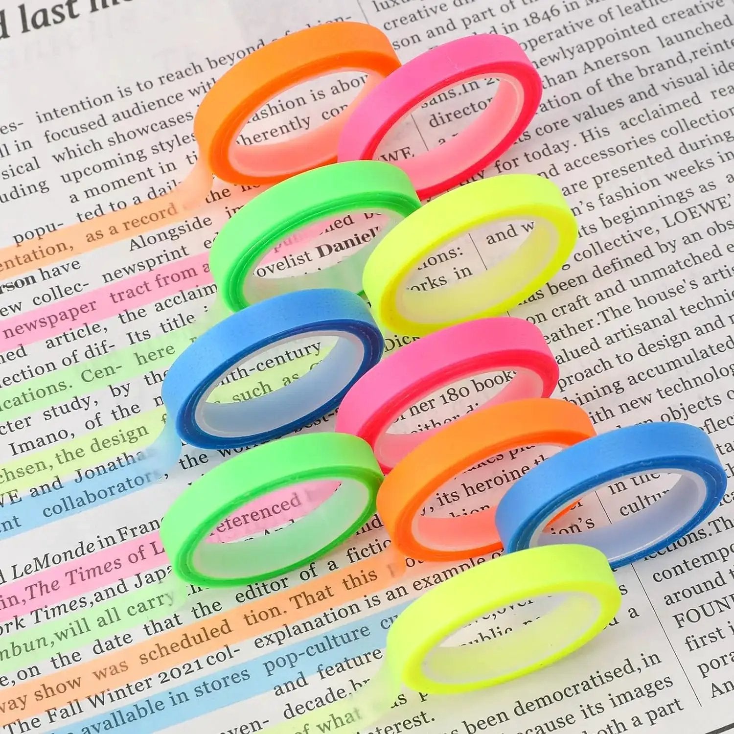 5 Roll 5 Colors Stickers Transparent Fluorescent Index Tabs Flags 5M Sticky Note Stationery Children Gift School Office Supplies by All Mart Bristol Ltd