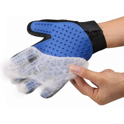 Cat And Dog Grooming Gloves 1 Pair - Blue by Aquarius