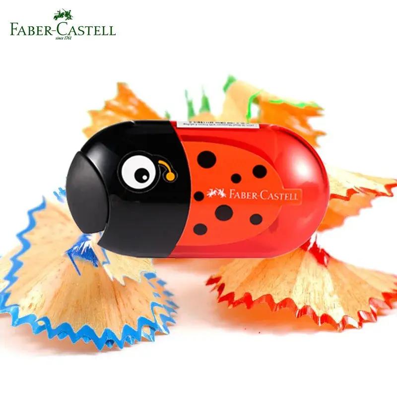 Faber Castell Cute Pencil Sharpener Double Hole with Container Plastic Student School Stationery Mini Manual Pencil Sharpeners by All Mart Bristol Ltd