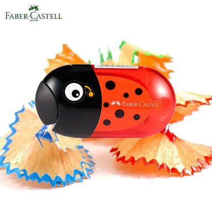 Faber Castell Cute Pencil Sharpener Double Hole with Container Plastic Student School Stationery Mini Manual Pencil Sharpeners by All Mart Bristol Ltd