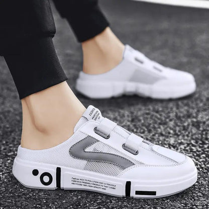 Mesh Half Slippers Men's Breathable Closed Toe Shoes by Dropshipman