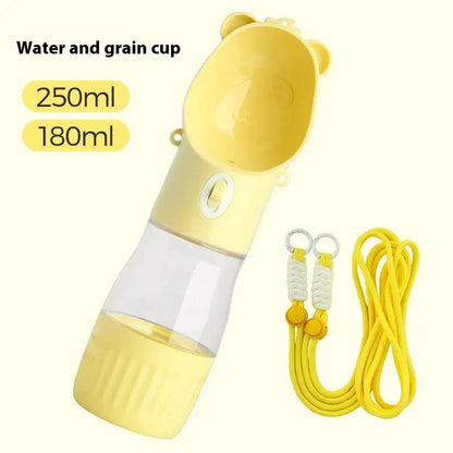 2 In 1 Portable Dog Water Bottle For Small Big Dogs Cat Outdoor Leak-proof Puppy Drinking Bowl With Food Container Pets Feeder Pet Products by Dropshipman