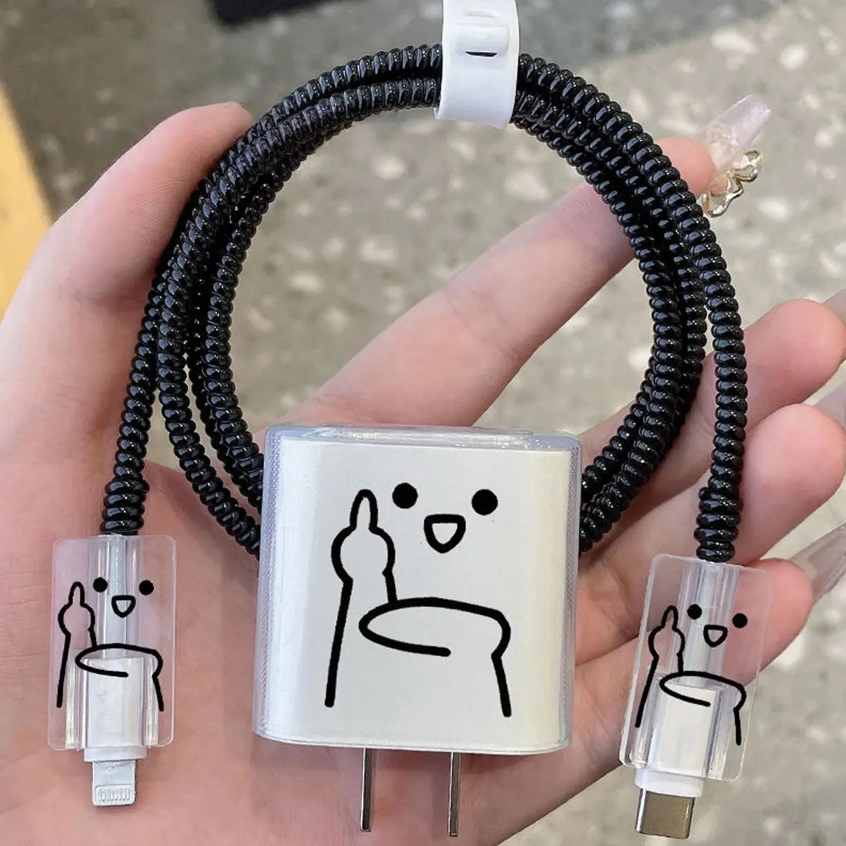 Charger Protector Case with Silicone Strap, Durable Charging Cable Organizer, Iphone Accessories, Protects Charger & Data Cables