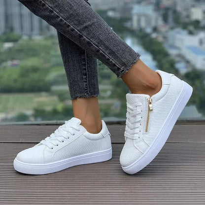 Versatile Women's Casual Sneakers With Side Zipper by Dropshipman