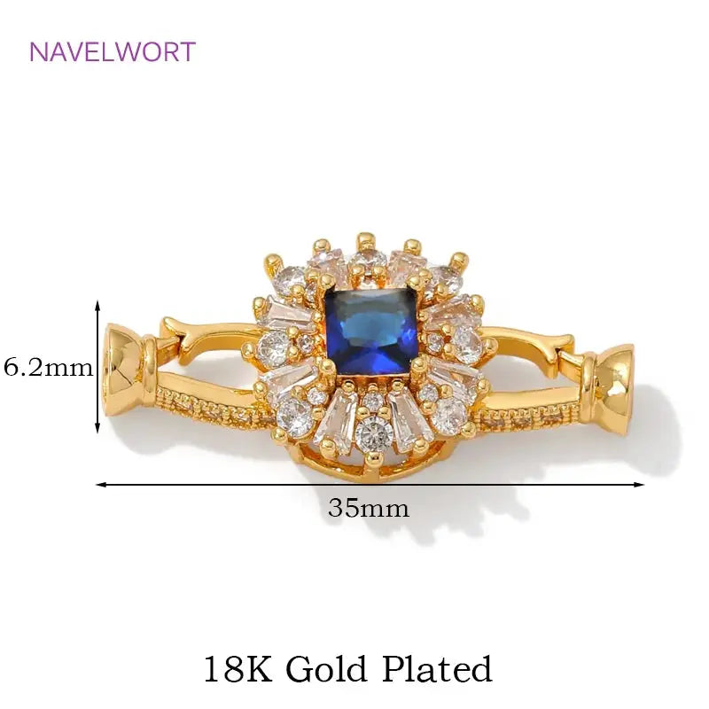 Luxury 18K Gold Plated Connectors Clasps,With Zircon Locks Clasps,Fasteners For Bracelet,DIY Necklaces Jewelry Making Findings by All Mart Bristol Ltd
