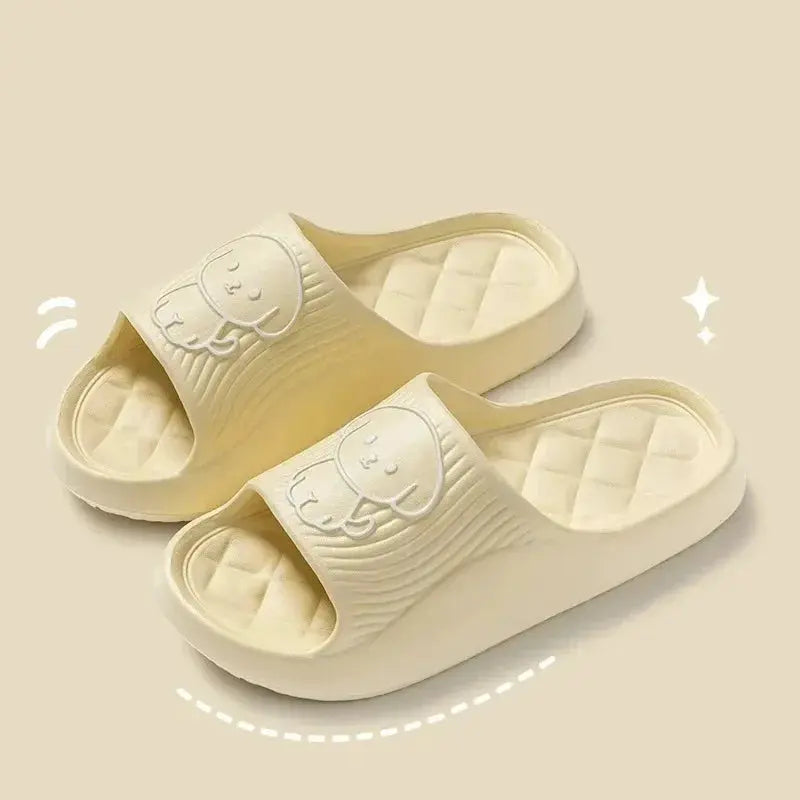 Cute Carton Slippers Bathroom Slippers Cloud Cushion Slides Summer Soft Thick Platform Home Men Indoor Non-slip Flat Flip Flops by All Mart Bristol Ltd