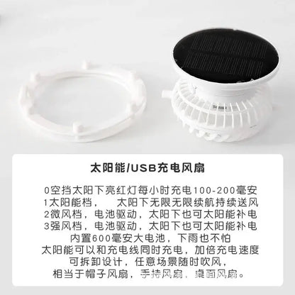 Portable Solar Powered Fan Empty Top Sun Hat Uv Protection Wide Brim Cooling Visor For Summer Outdoor Activities Outdoor Hat by All Mart Bristol Ltd