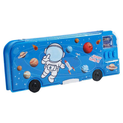 Plastic Stationery Organizer Box Unicorn Bear Astronaut Stationery Pencil Case School Gifts for Kids Teens Supplies by All Mart Bristol Ltd