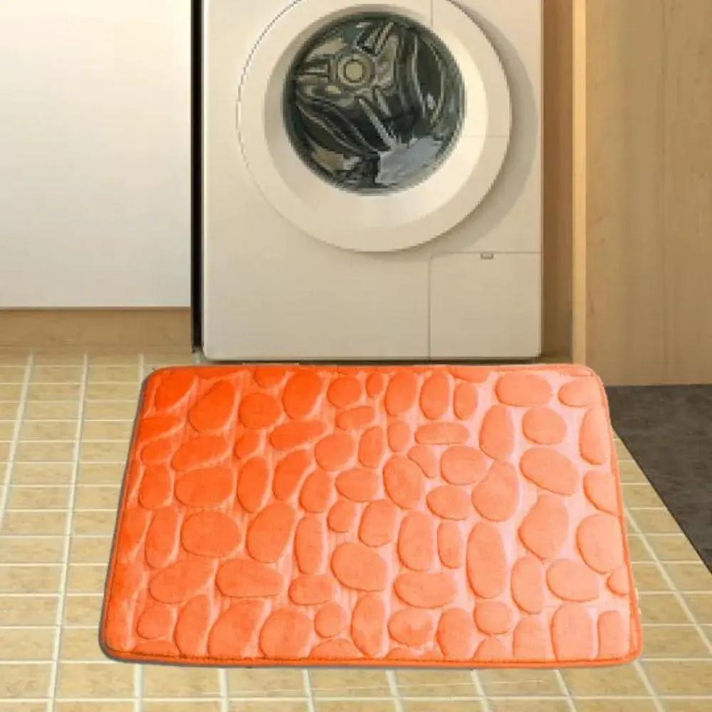Cobblestone Embossed Bath Mat Non-Slip Carpets Water Absorption Washable Bathtub Floor Rug Shower Doormat Bathroom Decor by All Mart Bristol Ltd