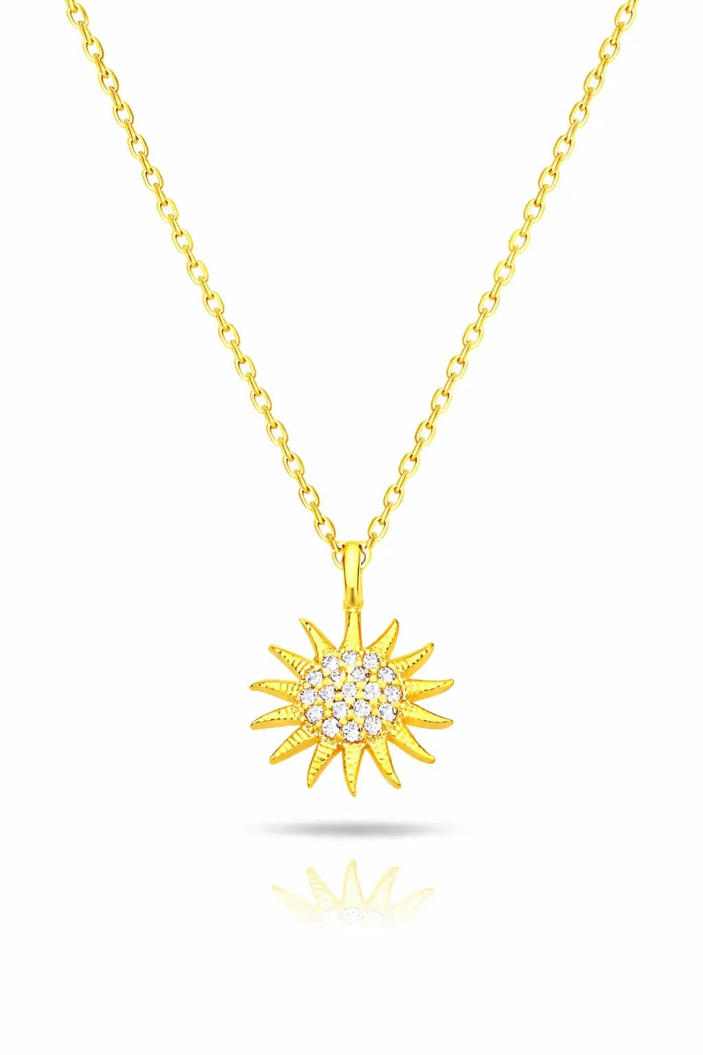 925 Sterling Silver Sun Necklace with White Stone – Elegant Celestial Pendant – Minimal Silver Gift for Her by All Mart Bristol Ltd