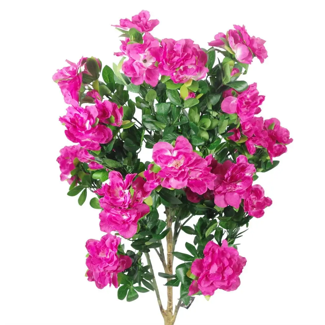 100cm Premium Artificial Azalea Pink Flowers Potted Plant by Leaf