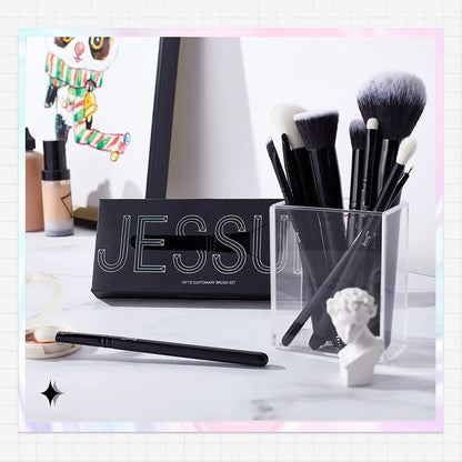 Professional 10-Piece Makeup Brush Set - Premium Black Brushes for Flawless Foundation, Blending, Blush, Concealer, Eyeshadow, Eyebrow, and Eyeliner Application by All Mart Bristol Ltd
