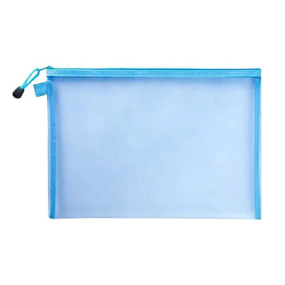 Nylon Mesh File Bag A4 A5 A6 Transparent Zipper Test Paper Information Bag Office Student Pen Bag Subject Bag Puzzle Storage Bag by All Mart Bristol Ltd