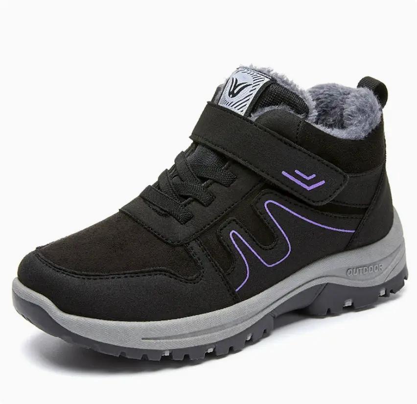 Womens Cotton Snow Boots With Velcro For Winter On Snowy Terrain by Dropshipman