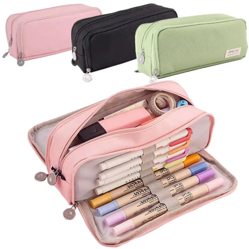 Large Capacity Pencil Case 3 Compartment Multifunctional Pen Bag for Girls Boy School Student Office Stationery Organizer by All Mart Bristol Ltd