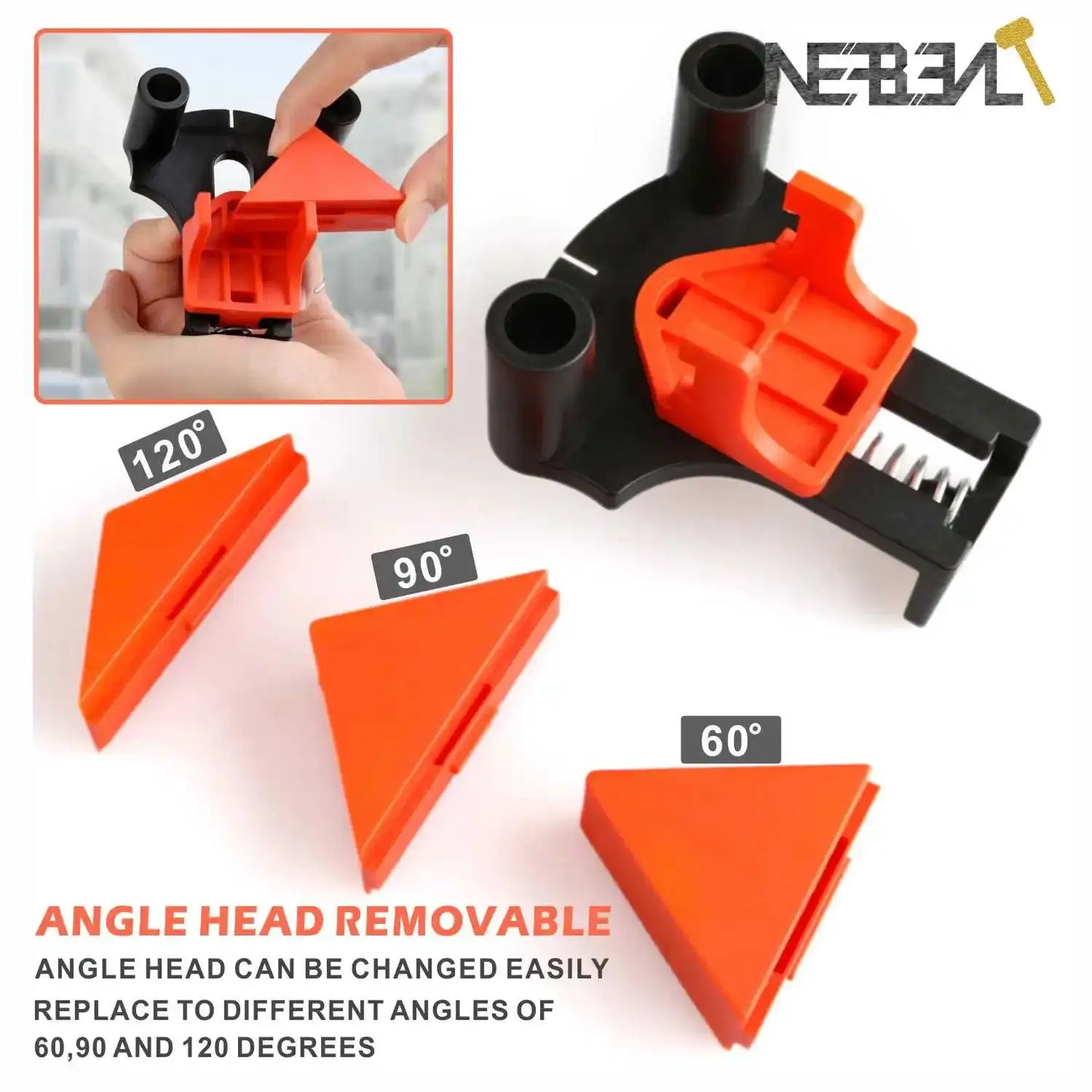 60-120Degree Adjustable Corner Clamp-Spring Loaded Right Angle Clip with Single Handle, Heavy Duty Woodworking Tool by All Mart Bristol Ltd