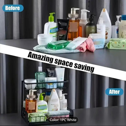 Kitchen Fixed Shelf Sink Storage, Sliding Pull-Out Cabinet Arrangement Rack, Metal Sliding Drawer, Bathroom Organizing Accessories, for Kitchen Bathroom Refrigerator Cabinet Organization Rack, Kitchen Storage Essential Goods by All Mart Bristol Ltd