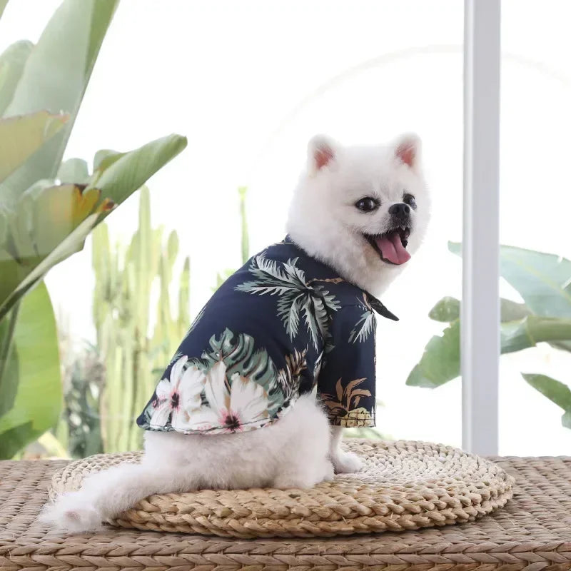 Hawaiian Style Pet Dog Clothe Summer Sandbeach Dog Shirts for Small Medium Dogs Puppy Cat Clothing Ropa Perro Pug French Bulldog
