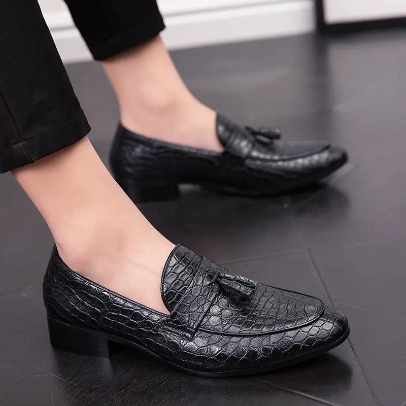 Mens Stylish Breathable Leather Pointed-toe Tassel Shoes by Dropshipman