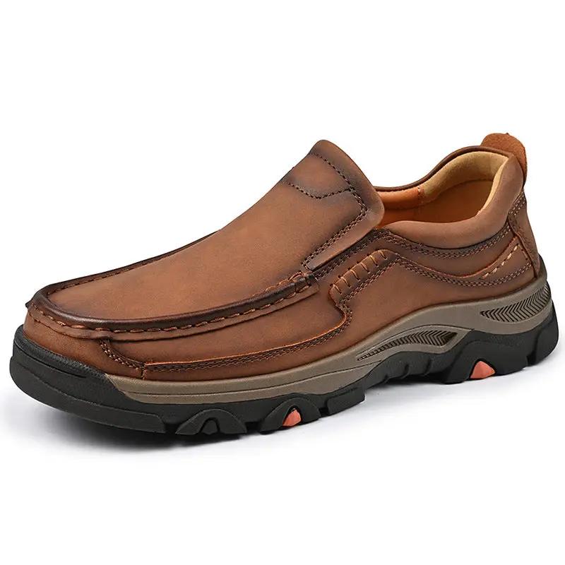 Mens Large-size Slip-on Lightweight Casual Leather Shoes by Dropshipman