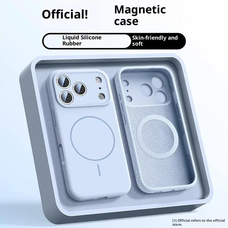 Applicable To 17 Fine Circle Magnetic Phone Case Liquid Silicone by Dropshipman