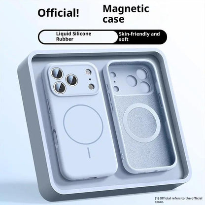 Applicable To 17 Fine Circle Magnetic Phone Case Liquid Silicone by Dropshipman