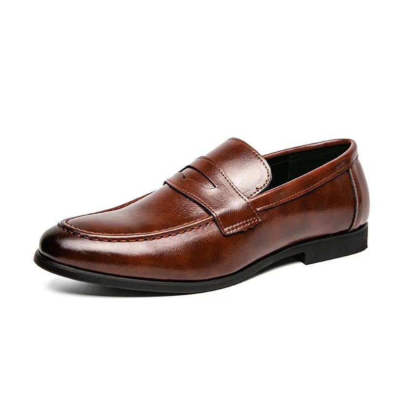 Pointed Toe Minimalist Leather Shoes In British Style by Dropshipman