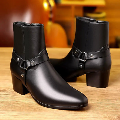 Fashionable British-style Pointed-toe Casual Mens Boots by Dropshipman