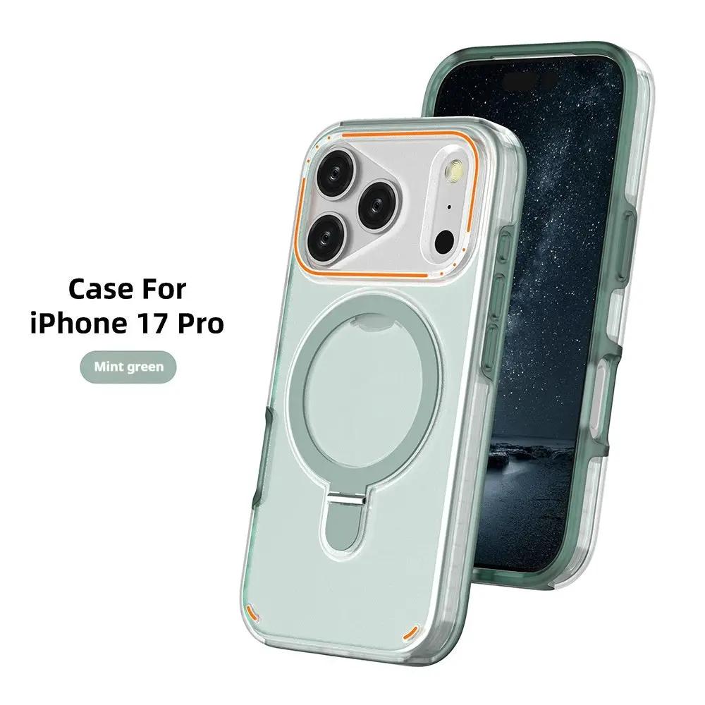 360 Rotation Stand Holder Magnetic Matte Phone Case For I-Phone 17 Pro 17 Max Plus Shockproof Protection Cover Shell by Dropshipman