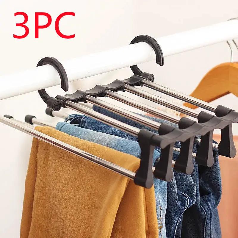 Telescopic Folding Multifunctional Pants Rack Pants Hanger Household by Dropshipman