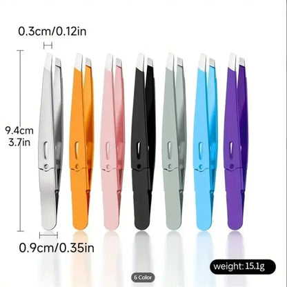 6/3/1pcs Eyebrow Clip Tweezers - Oblique Mouth Hair Pulling Beard False Eyelashes Double Eyelid Patch - High Precision Portable by All Mart Bristol Ltd