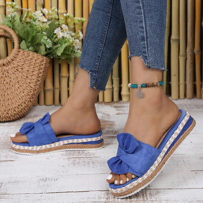 Jute Rope Solid Color Home Outdoor European-Style Womens Slippers by Dropshipman
