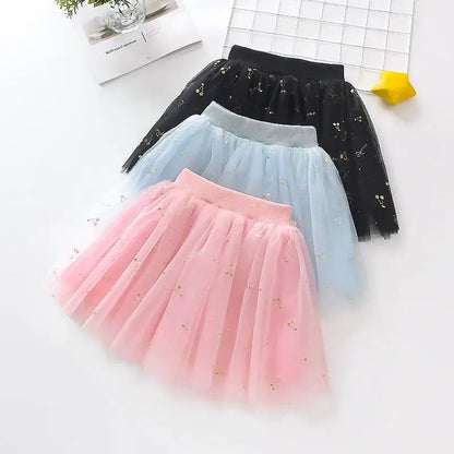 Girls Ballet Dance Skirt High Waist A-Line Short Skirt Mesh Material Thin Style Princess Dress for Children's Day Summer Wear by All Mart Bristol Ltd