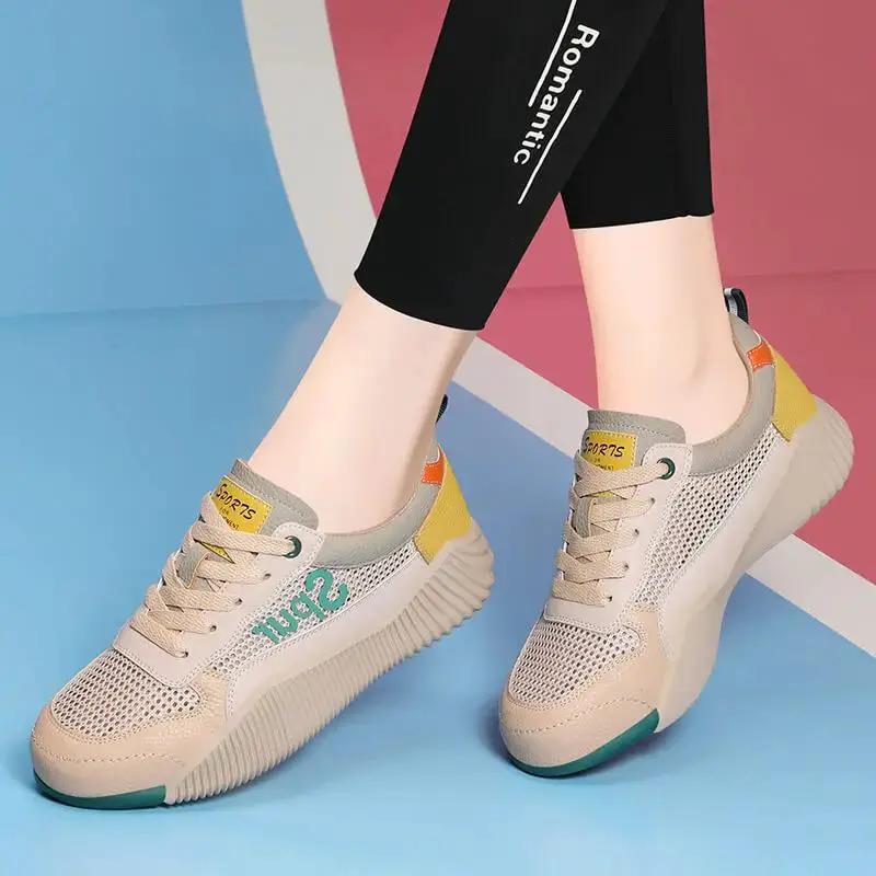 Soft-soled Genuine Leather Sneakers With Non-slip Soles For Running by Dropshipman