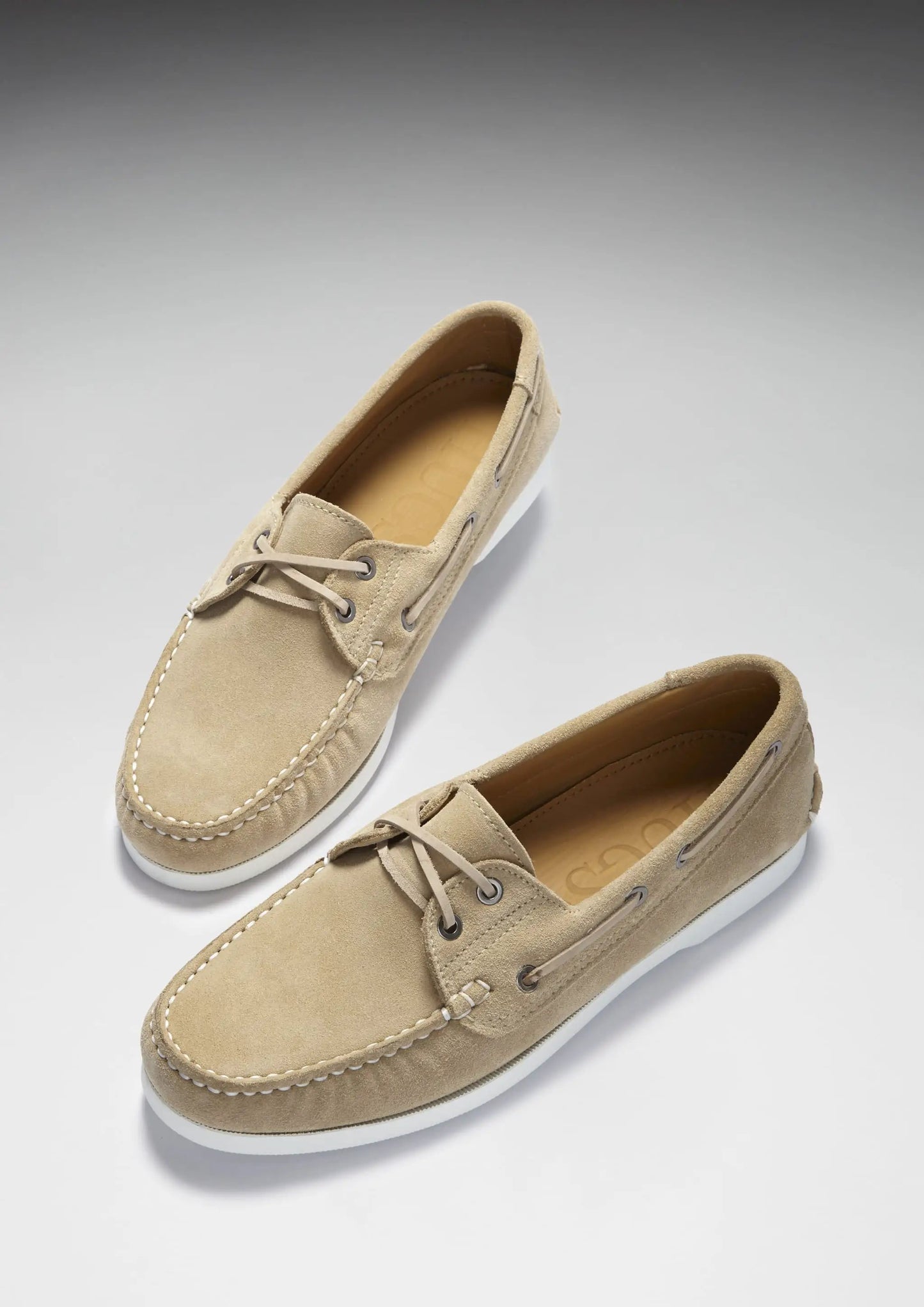 Deck Shoes, taupe suede by Hugs & Co.