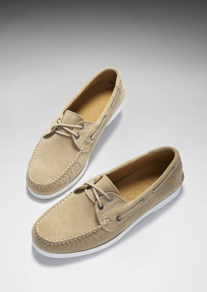 Deck Shoes, taupe suede by Hugs & Co.