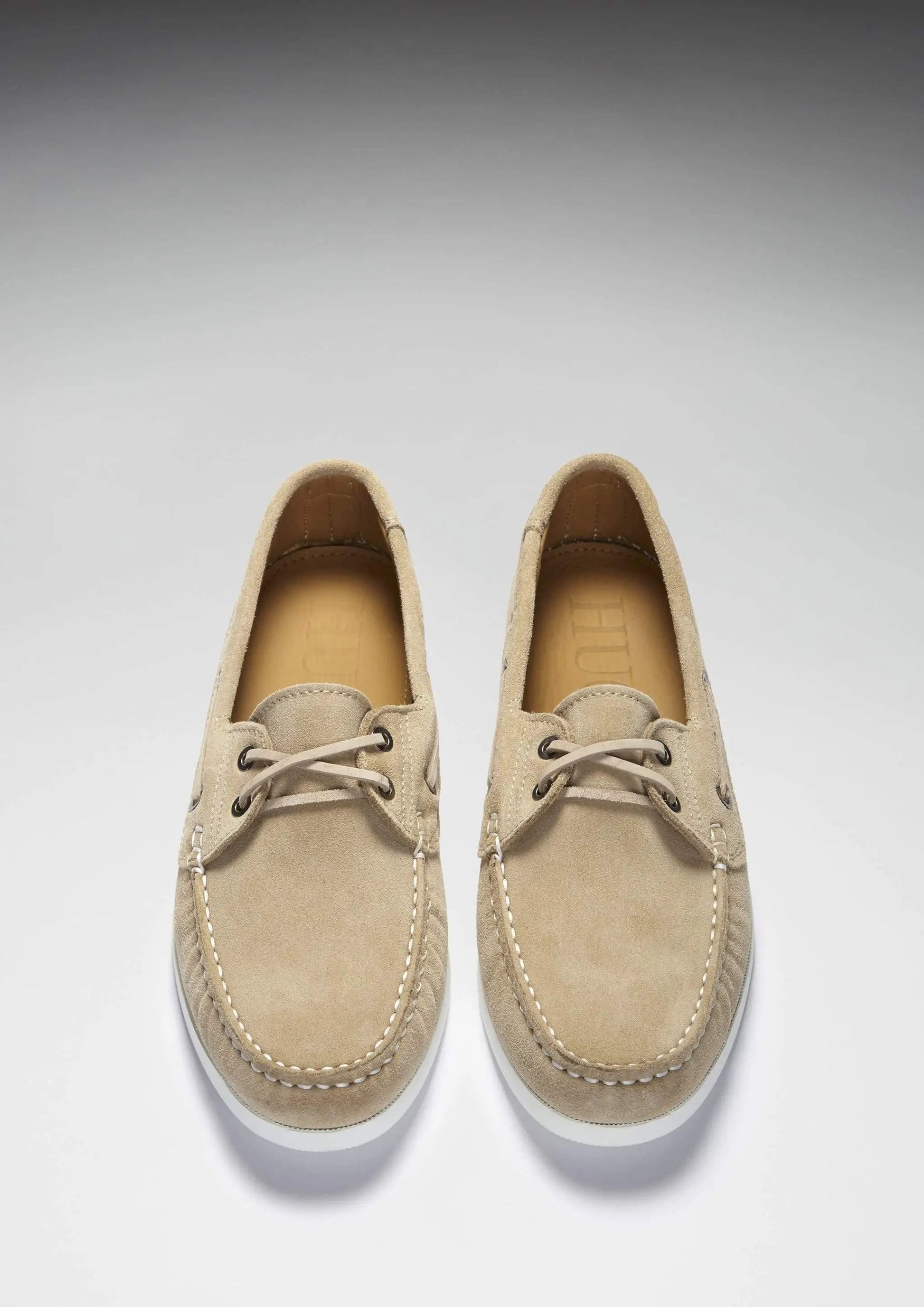 Deck Shoes, taupe suede by Hugs & Co.