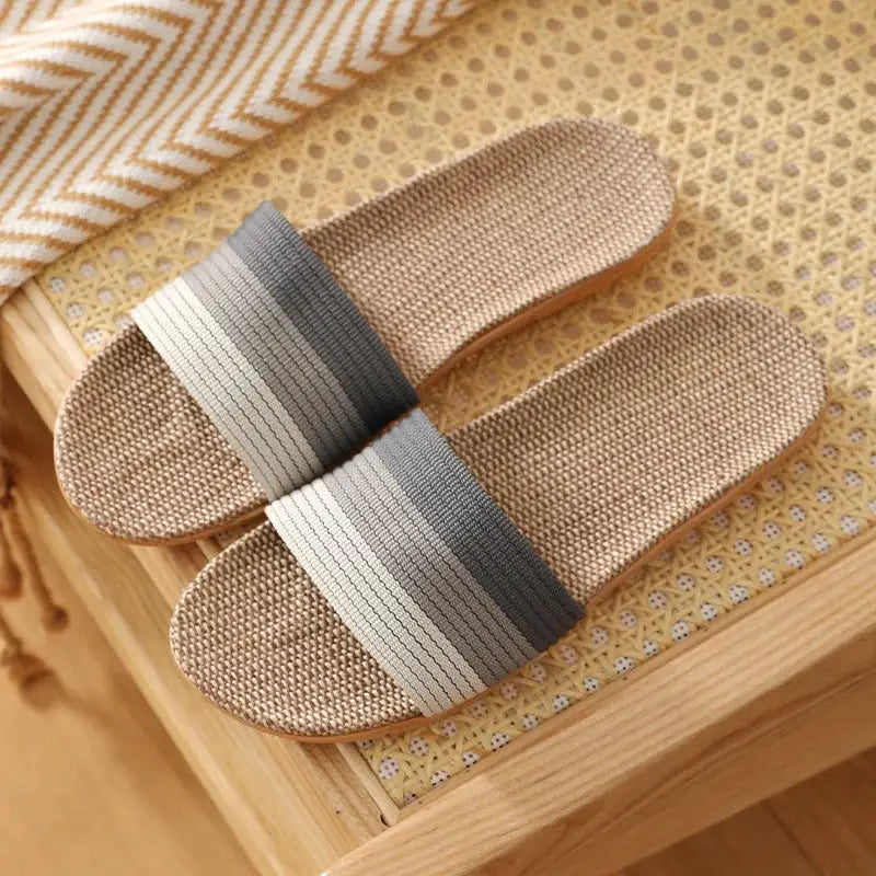 Hemp Women's Slippers Flats Home 2026 Spring Summer Designer Woman Shoes Casual Indoor Slides Couple Soft Sole Non-Slip Floor by All Mart Bristol Ltd