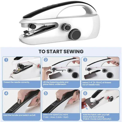 Mini Sewing Machine Handheld Mending Machine Plastic 2 Speed Single Thread Stitching Electric Sewing Small Gadget Dropshipping by All Mart Bristol Ltd